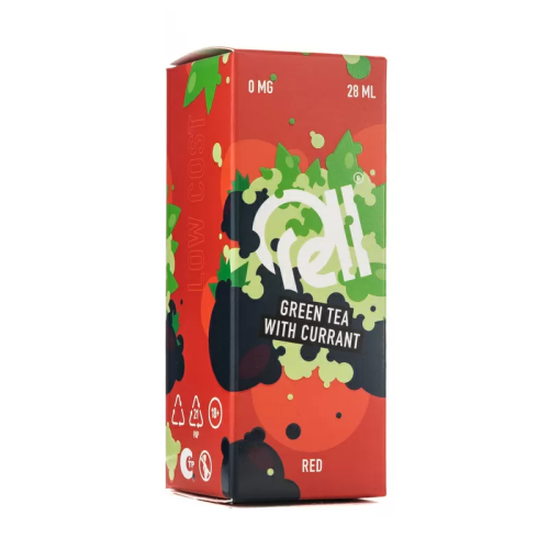 Жидкость Rell Red Low Cost Nic Free - Green tea with currant (Зелёный чай со смородиной) 28 мл (0 мг)